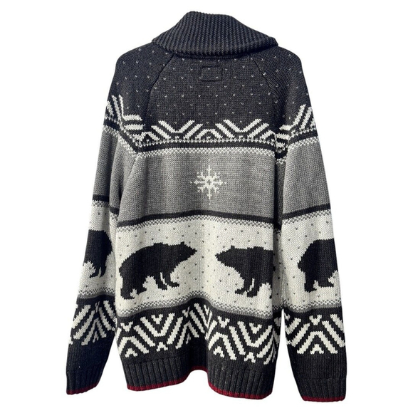 Casual men’s thick knitted zipper cardigan sweater with bears size XL - Picture 5 of 5